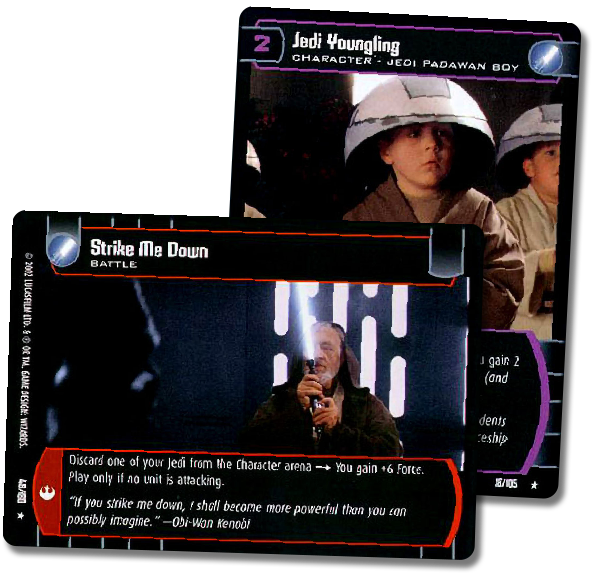 Star Wars Trading Card Game - Jedi Youngling & Strike Me Down Cards