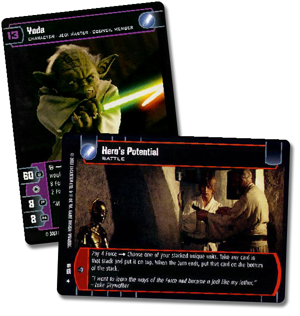 Star Wars Trading Card Game - Yoda (D) & Hero's Potential Cards