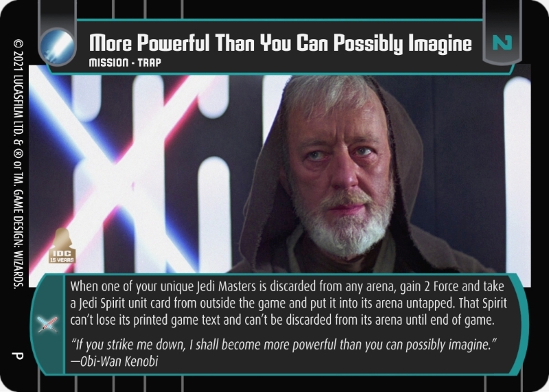 More Powerful Than You Can Possibly Imagine Card - Star Wars Trading