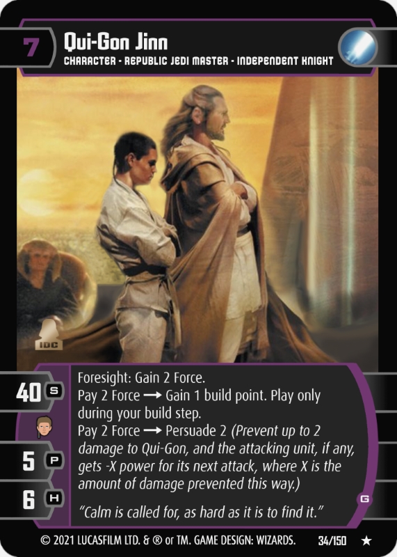 Qui-Gon Jinn (H) Card - Star Wars Trading Card Game