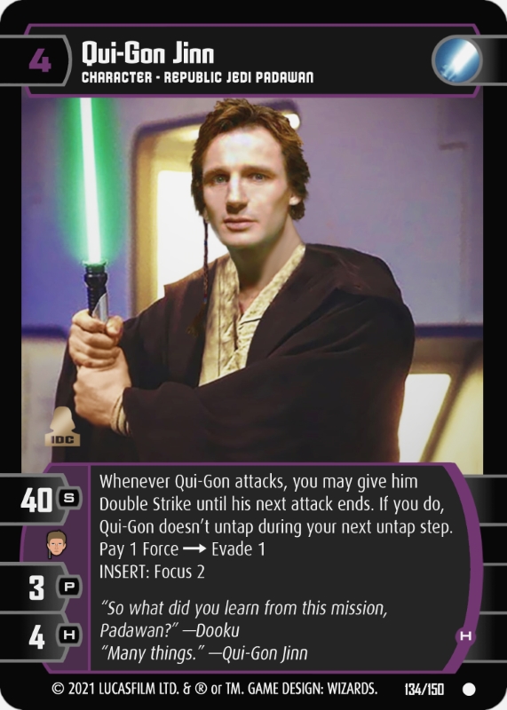 Qui-Gon Jinn (F) Card - Star Wars Trading Card Game