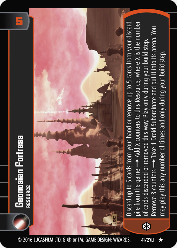 Geonosian Fortress : A Resource type card for Star Wars Trading Card Game (SWTCG)