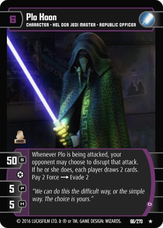 Plo Koon E Card Star Wars Trading Card Game