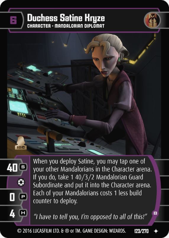 Duchess Satine Kryze B Card Star Wars Trading Card Game
