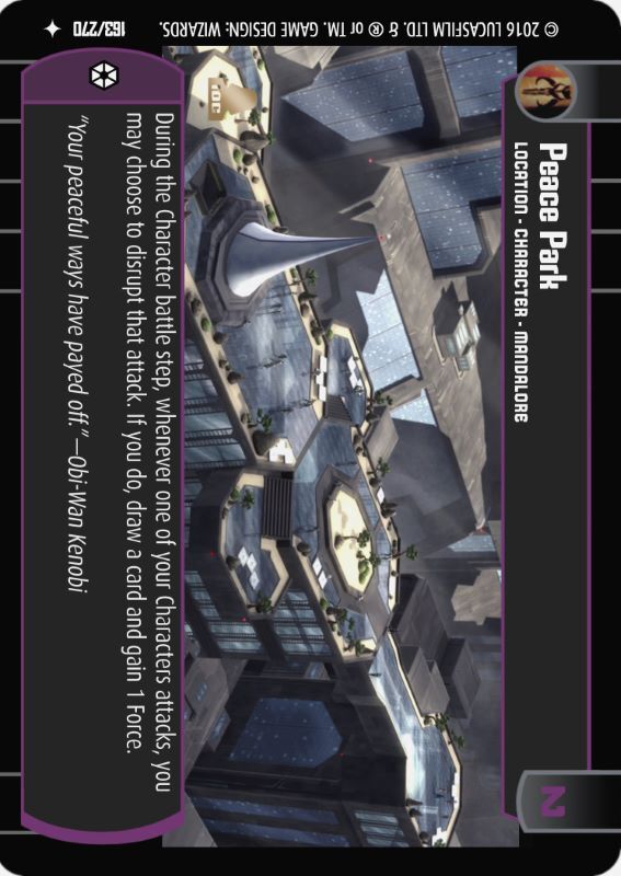 Peace Park : A Location type card for Star Wars Trading Card Game (SWTCG)