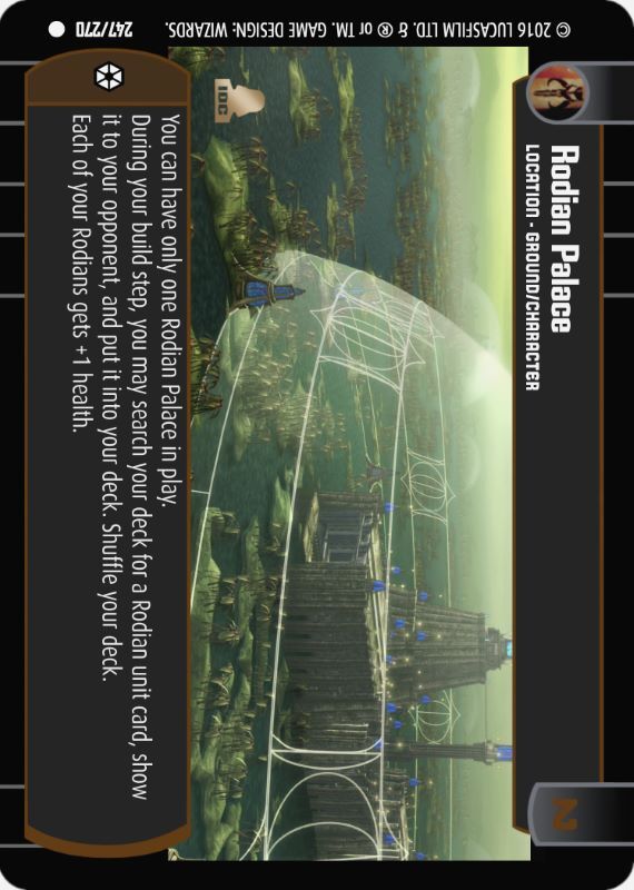 Rodian Palace : A Location type card for Star Wars Trading Card Game (SWTCG)