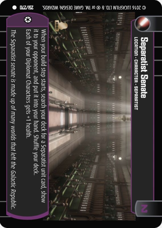 Separatist Senate : A Location type card for Star Wars Trading Card Game (SWTCG)