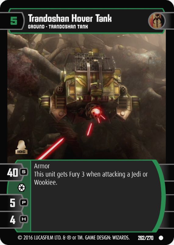 Trandoshan Hover Tank Card - Star Wars Trading Card Game