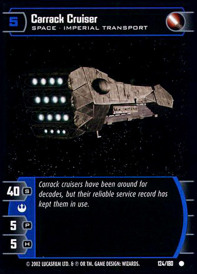 Carrack Cruiser Card - Star Wars Trading Card Game