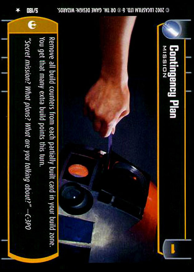 Contingency Plan : A Mission type card for Star Wars Trading Card Game (SWTCG)