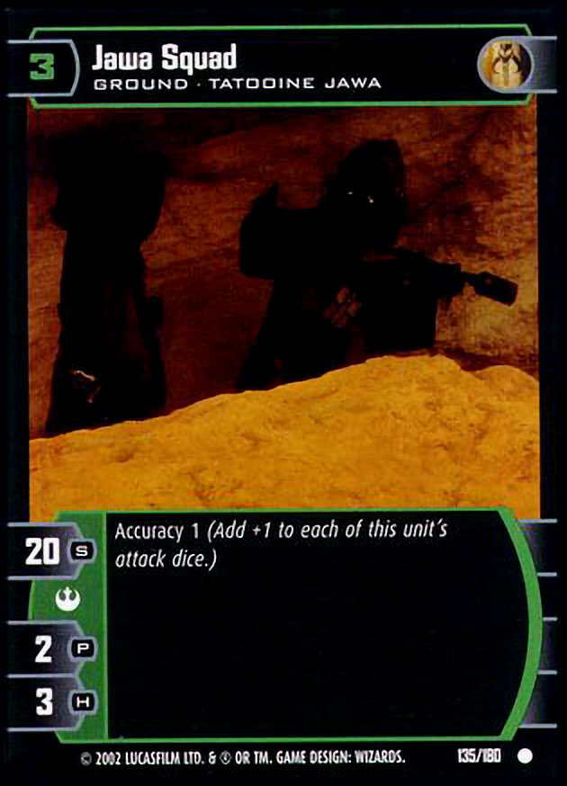 2002 LUCASFILM WIZARDS CARD STAR WARS AS NEW TRADING CARD GAME N°85/180 