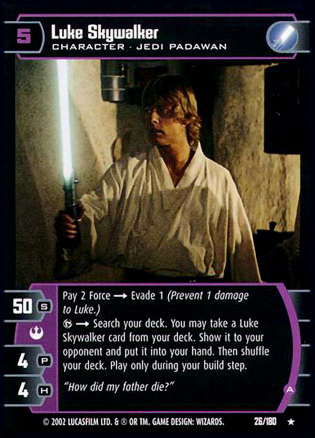 Star Wars TCG Promo Card #12 Luke Skywalker Jedi Padawan 