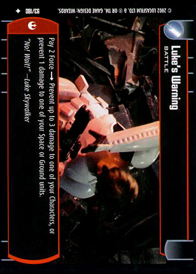 Luke's Warning : A Battle type card for Star Wars Trading Card Game (SWTCG)