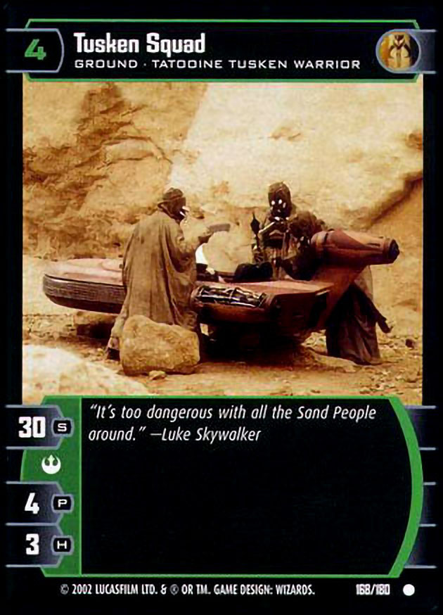 TRADING CARD GAME N°168/180 AS NEW 2002 LUCASFILM WIZARDS CARD STAR WARS 