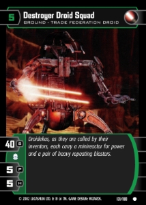 Destroyer Droid Squad Card - Star Wars Trading Card Game