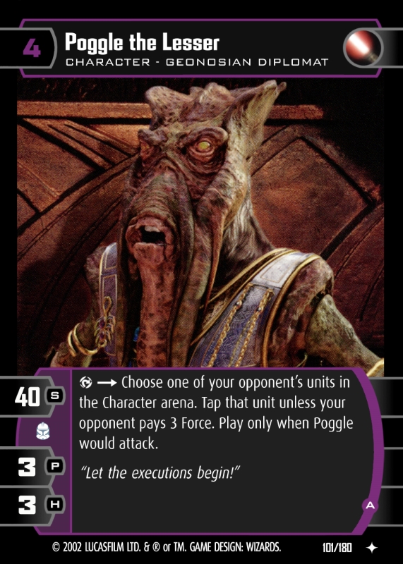Poggle the Lesser (A) Card - Star Wars Trading Card Game
