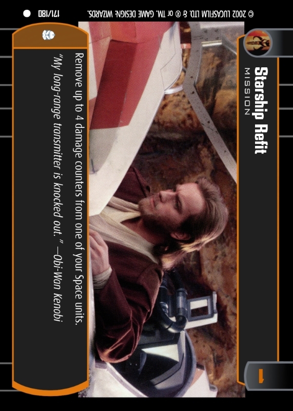 Starship Refit : A Mission type card for Star Wars Trading Card Game (SWTCG)