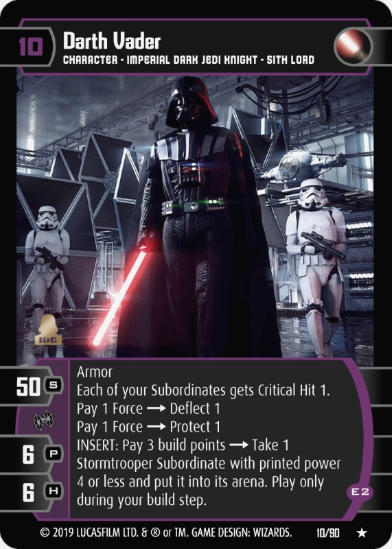 Best Cards For Darth Vader Battlefront 2 Darth Vader (E2) Card - Star Wars Trading Card Game