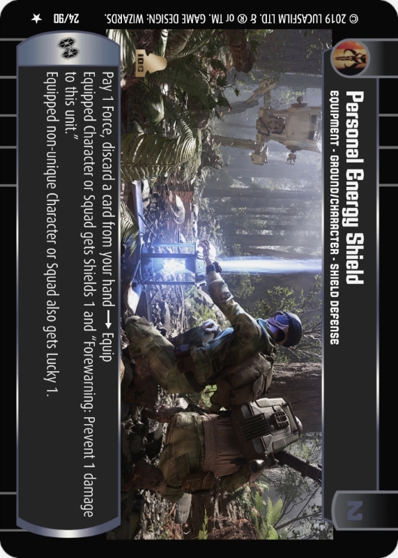 Personal Energy Shield : A Equipment type card for Star Wars Trading Card Game (SWTCG)