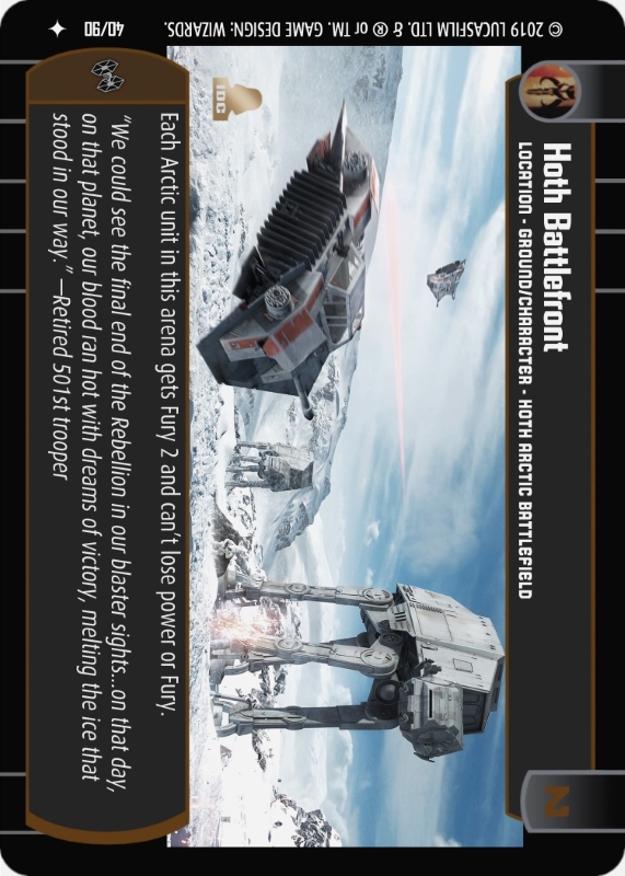 Hoth Battlefront : A Location type card for Star Wars Trading Card Game (SWTCG)