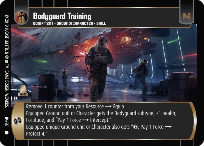 Bodyguard Training Card - Star Wars Trading Card Game