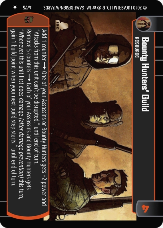 Bounty Hunters' Guild : A Resource type card for Star Wars Trading Card Game (SWTCG)