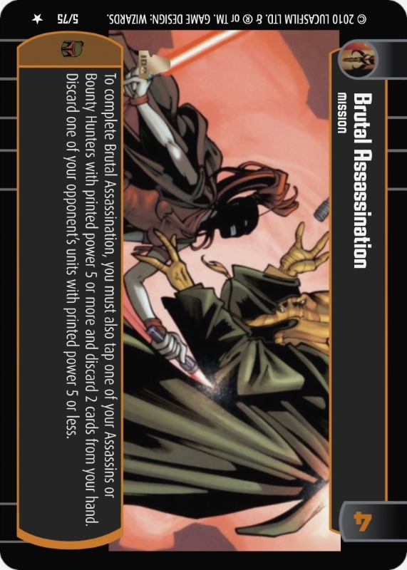 Brutal Assassination : A Mission type card for Star Wars Trading Card Game (SWTCG)