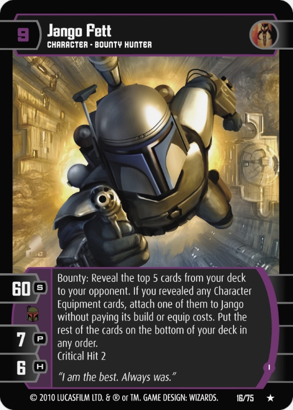 Attack of the Clones ATOC WOTC A Star Wars TCG: Jango Fett Moderately Played 