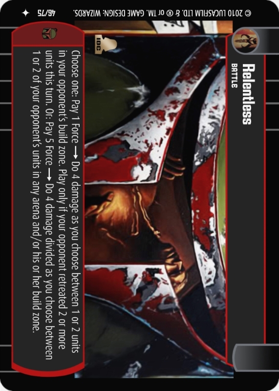 Relentless : A Battle type card for Star Wars Trading Card Game (SWTCG)