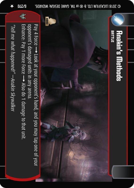 Anakin's Methods : A Battle type card for Star Wars Trading Card Game (SWTCG)