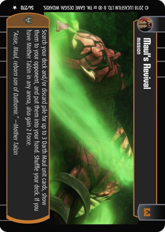 Maul's Revival : A Mission type card for Star Wars Trading Card Game (SWTCG)
