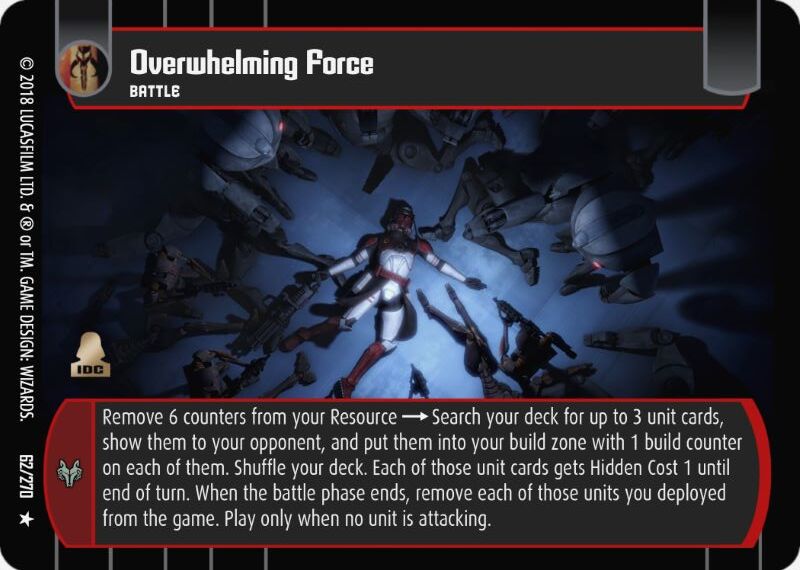 Overwhelming Force Card - Star Wars Trading Card Game