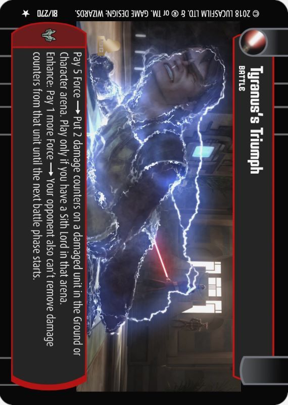 Tyranus's Triumph : A Battle type card for Star Wars Trading Card Game (SWTCG)