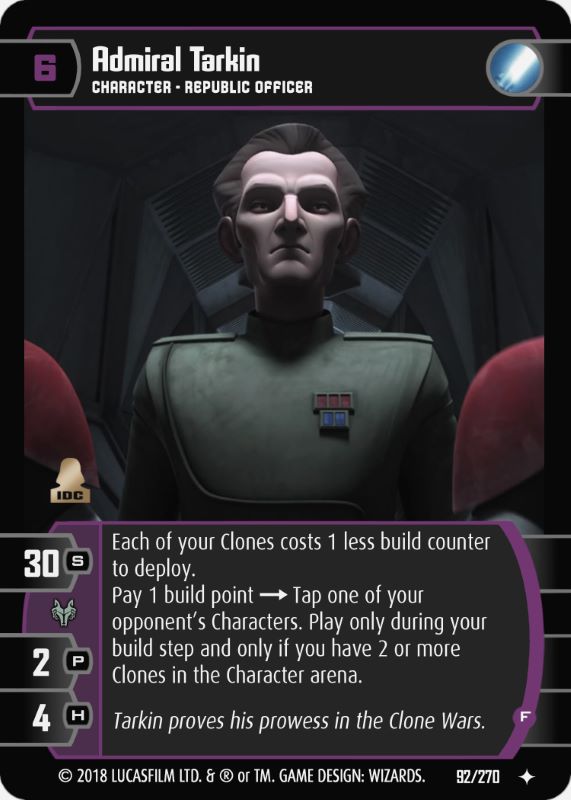 Admiral Tarkin (F) Card - Star Wars Trading Card Game