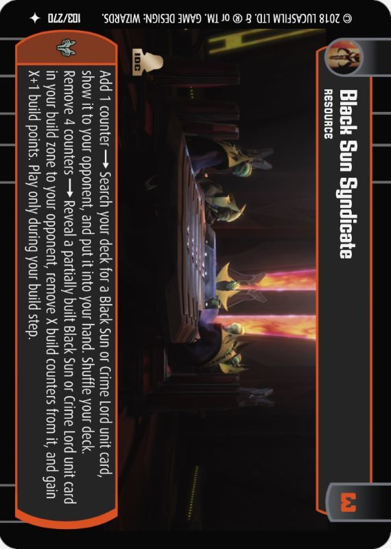 Black Sun Syndicate : A Resource type card for Star Wars Trading Card Game (SWTCG)