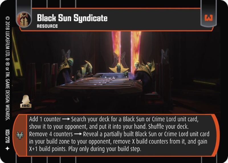 Black Sun Syndicate Card - Star Wars Trading Card Game