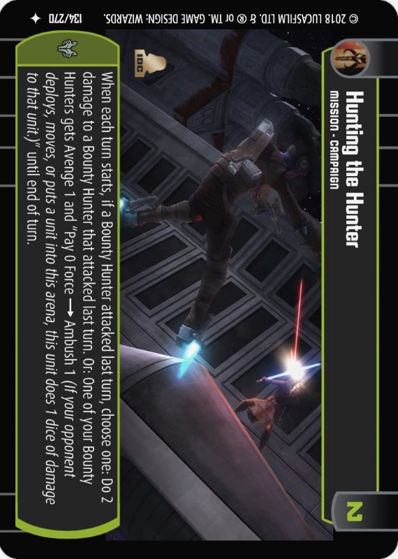 Hunting the Hunter : A Mission type card for Star Wars Trading Card Game (SWTCG)