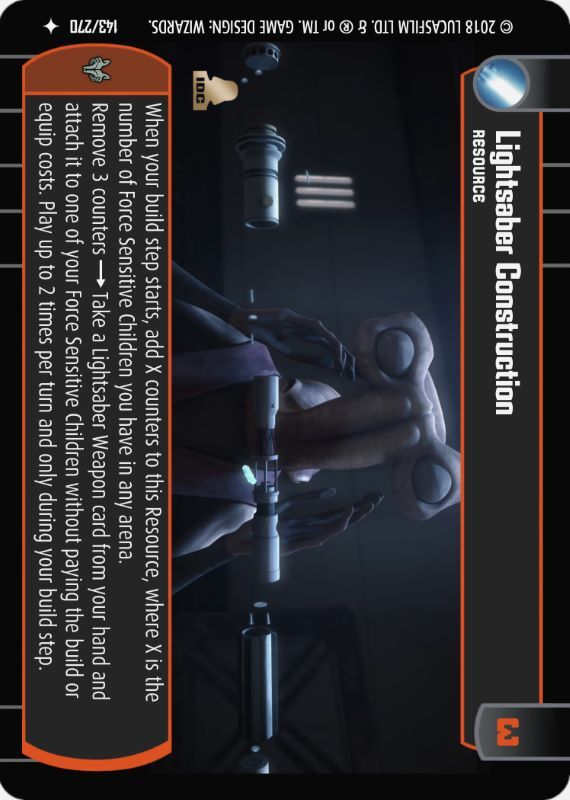 Lightsaber Construction : A Resource type card for Star Wars Trading Card Game (SWTCG)