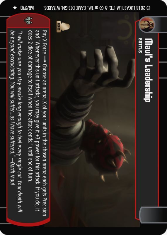 Maul's Leadership : A Battle type card for Star Wars Trading Card Game (SWTCG)