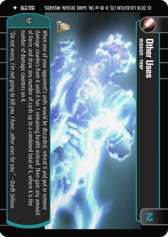 Other Uses : A Mission type card for Star Wars Trading Card Game (SWTCG)