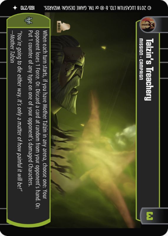 Talzin's Treachery : A Mission type card for Star Wars Trading Card Game (SWTCG)