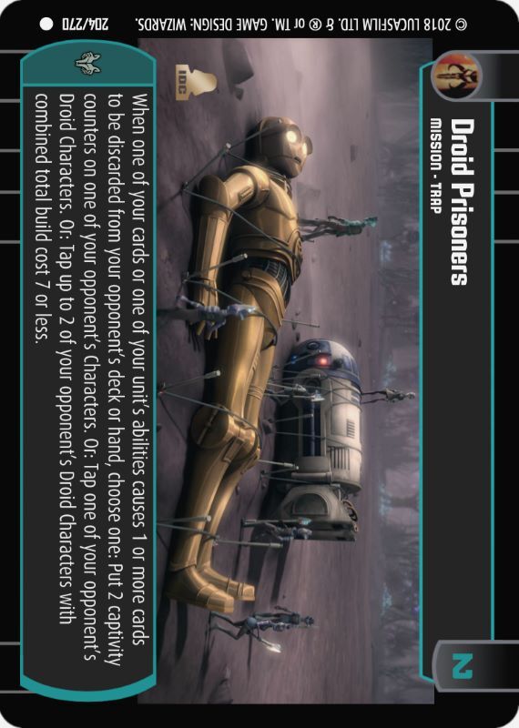 Droid Prisoners : A Mission type card for Star Wars Trading Card Game (SWTCG)