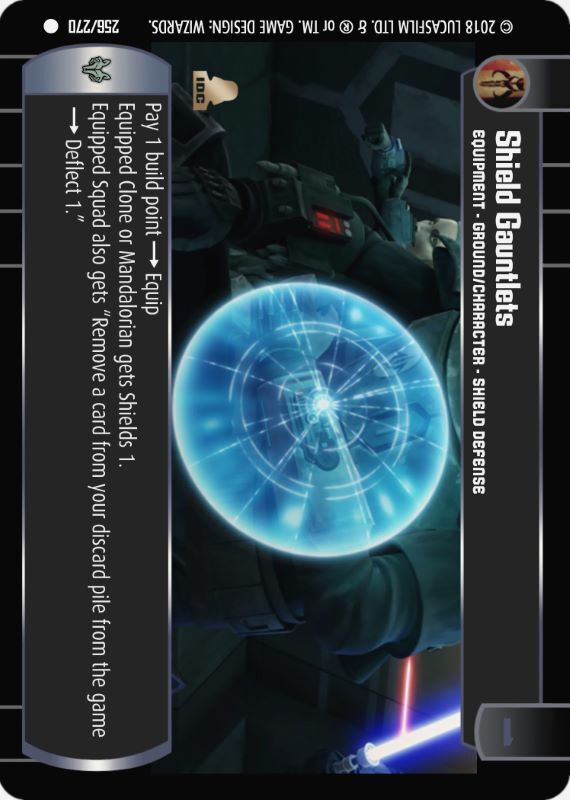 Shield Gauntlets : A Equipment type card for Star Wars Trading Card Game (SWTCG)