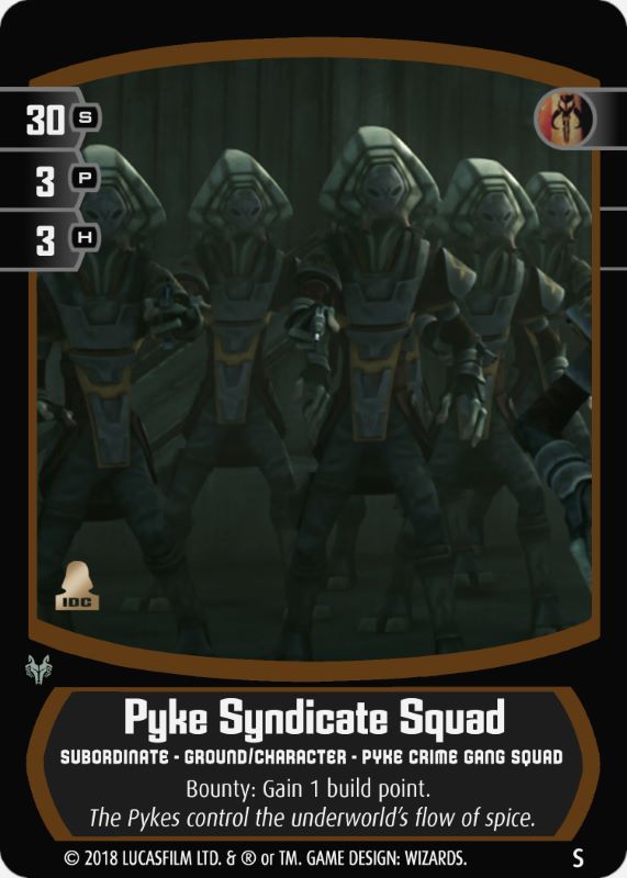 Pyke Syndicate Squad Card - Star Wars Trading Card Game