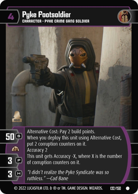 Pyke Footsoldier Card - Star Wars Trading Card Game