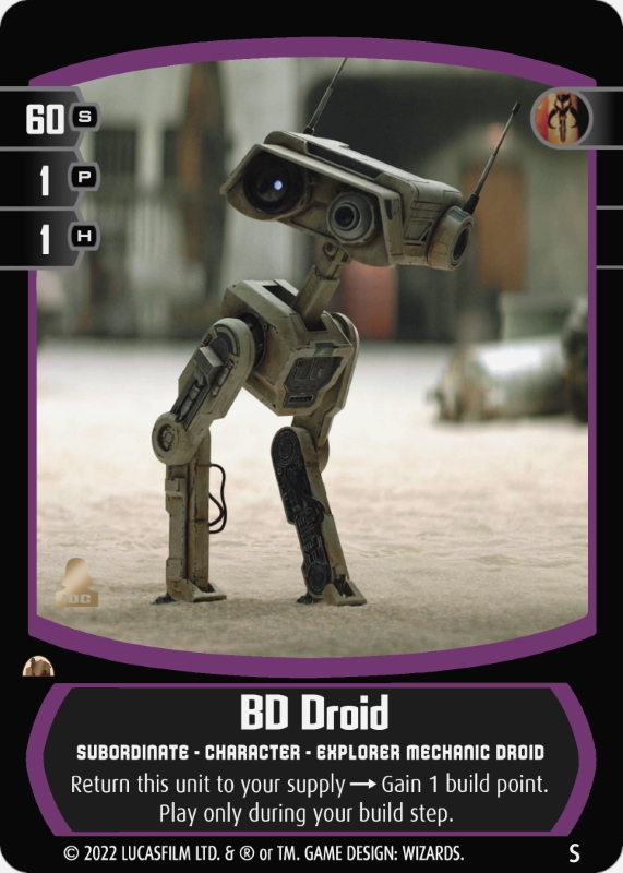 BD Droid Card - Star Wars Trading Card Game