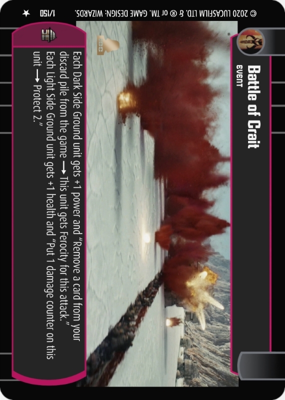 Battle of Crait : A Event type card for Star Wars Trading Card Game (SWTCG)
