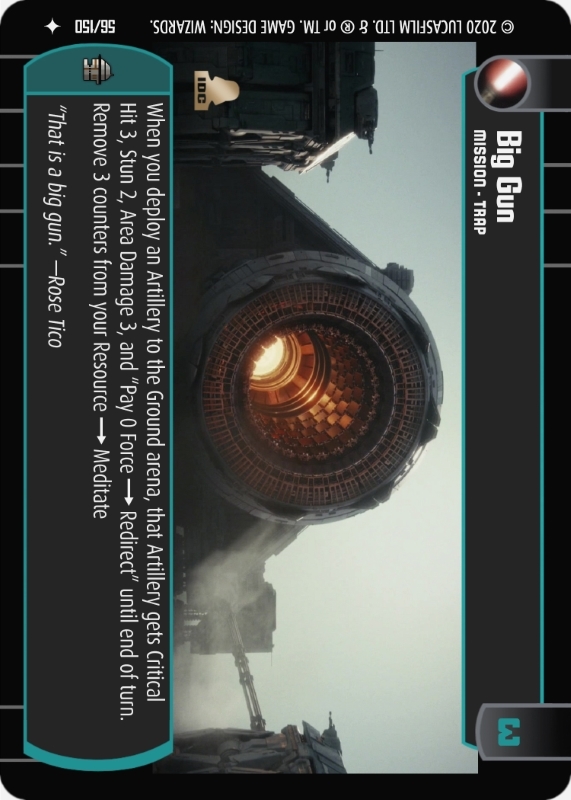 Big Gun : A Mission type card for Star Wars Trading Card Game (SWTCG)