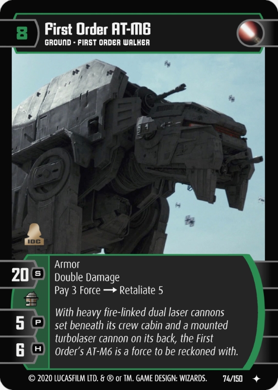 First Order AT-M6 Card - Star Wars Trading Card Game