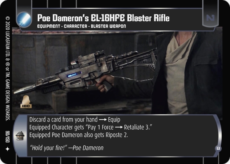 Poe Dameron's EL-16HFE Blaster Rifle (B)